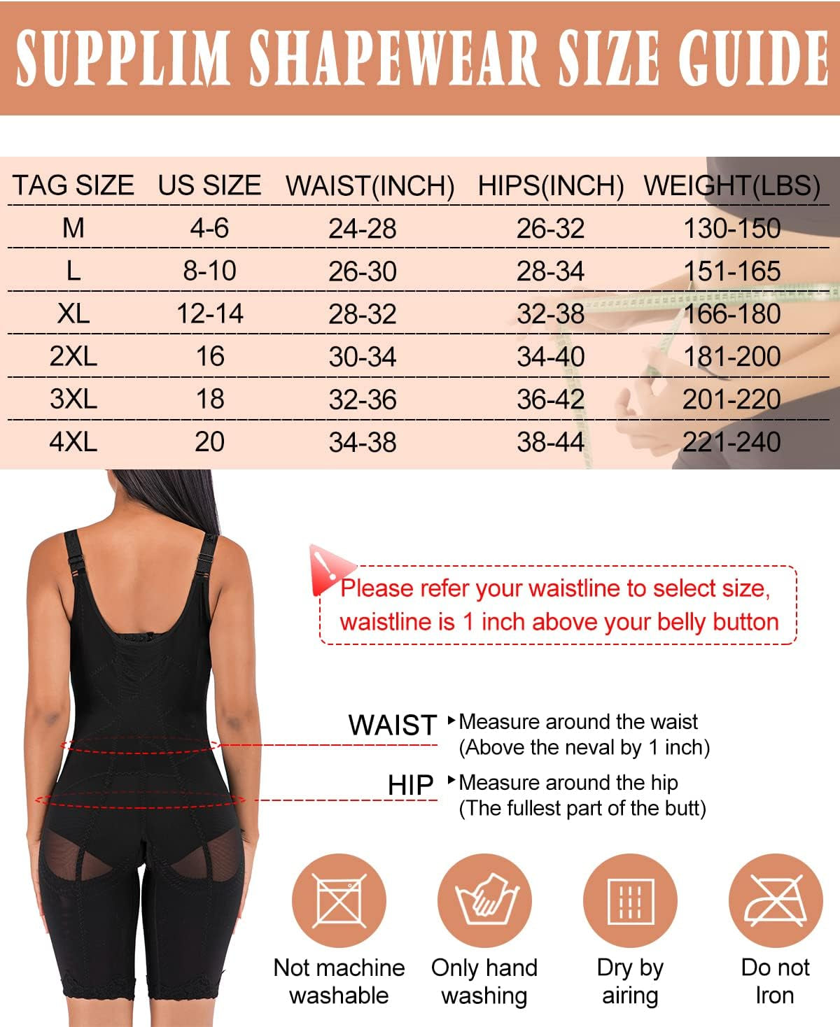 Women'S Body Shaper Waist Cincher Underbust Corset Bodysuit Shapewear,Black,Xl/Waitline:34"-36";Hipline:42"-45"