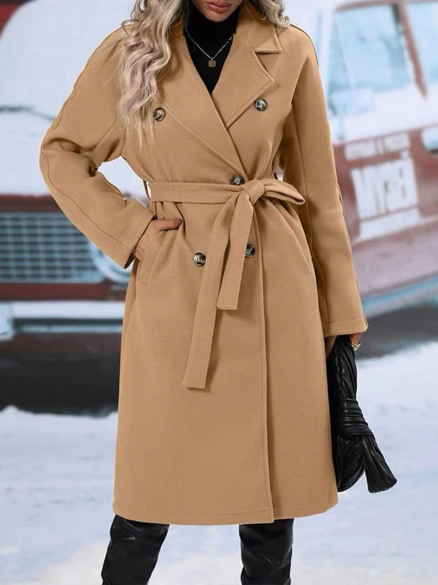 Leah Lapel Double-breasted Trench