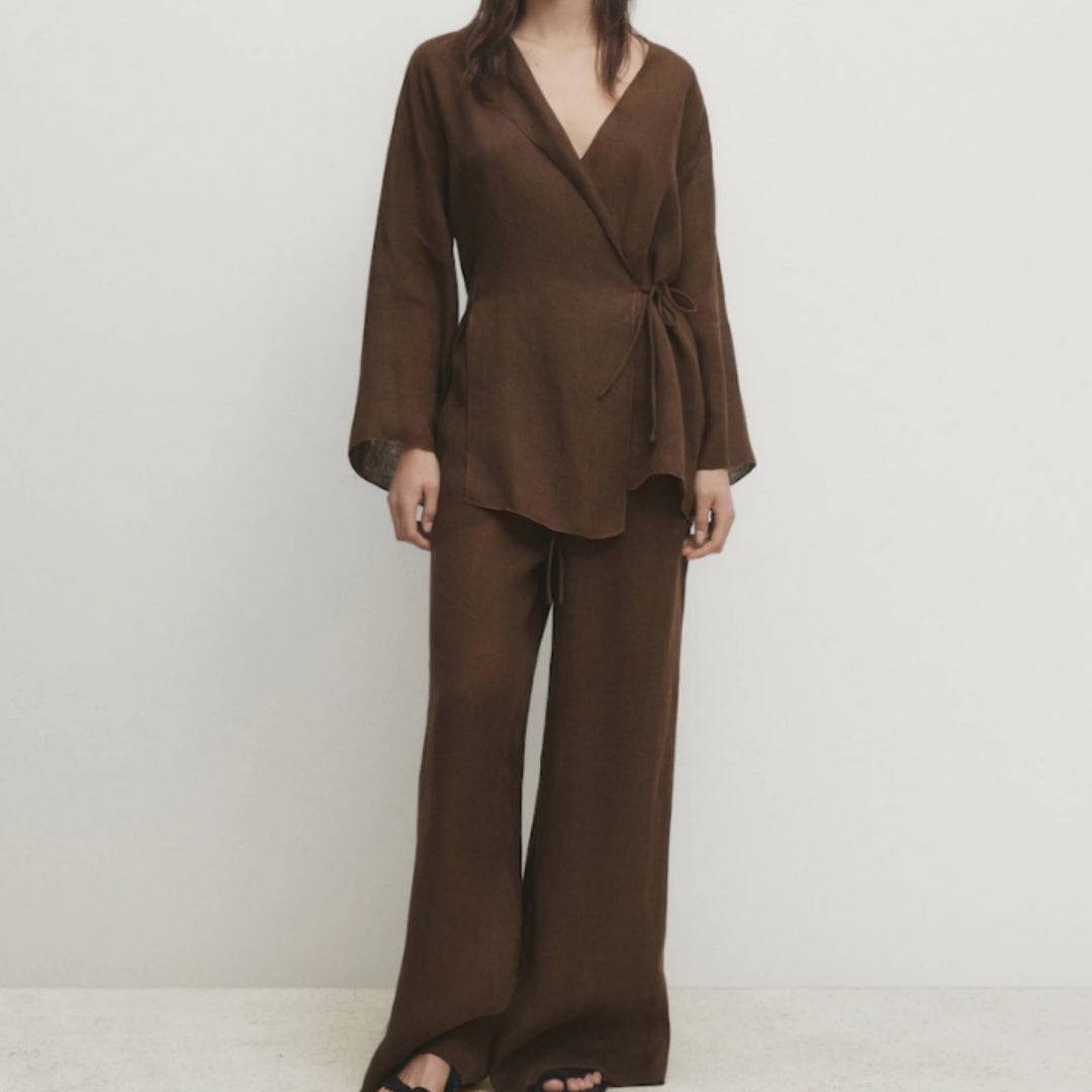 Linen Kimono Pants Suit