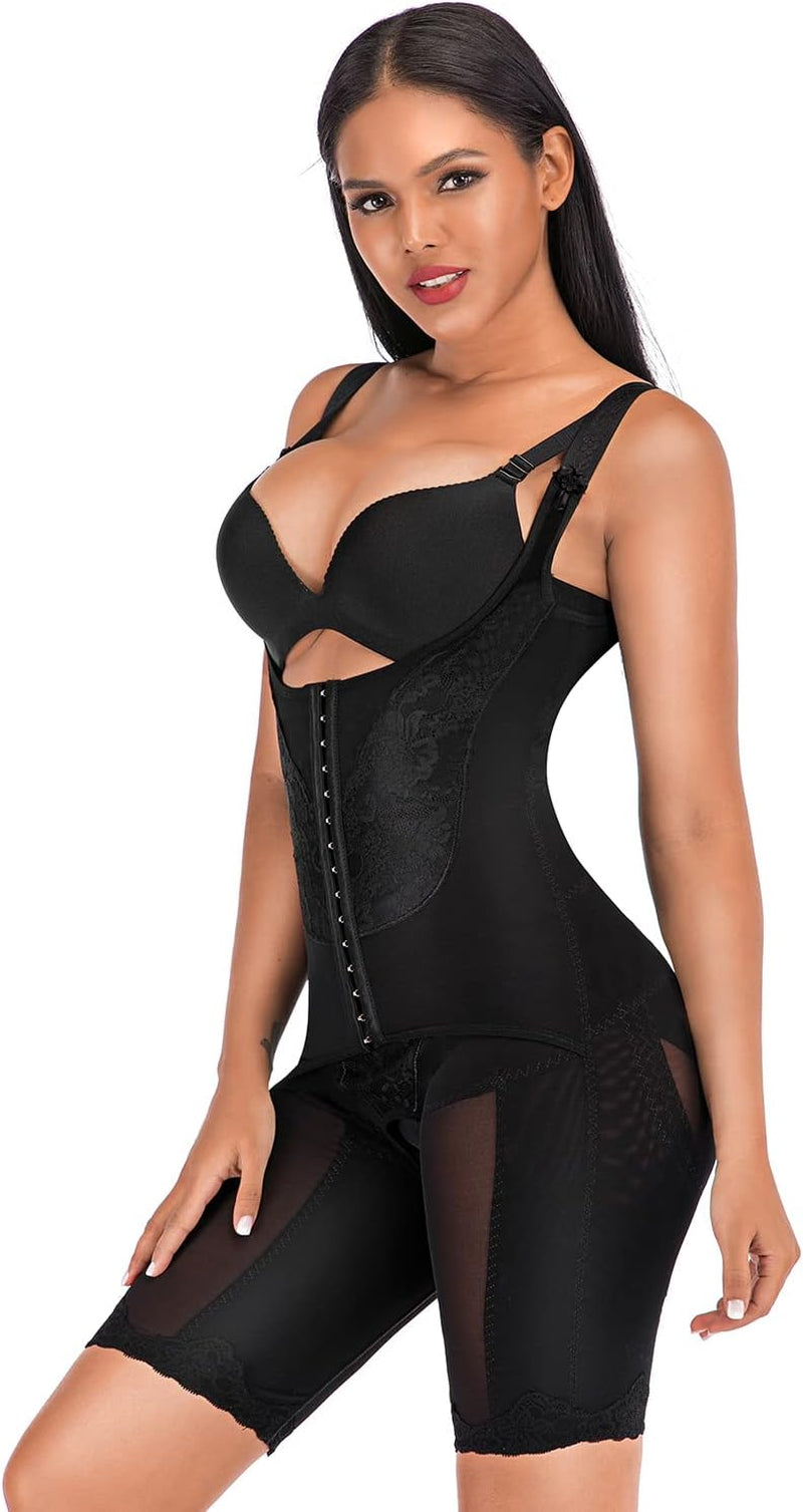 Women'S Body Shaper Waist Cincher Underbust Corset Bodysuit Shapewear,Black,Xl/Waitline:34"-36";Hipline:42"-45"